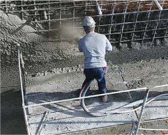 Man pouring cement